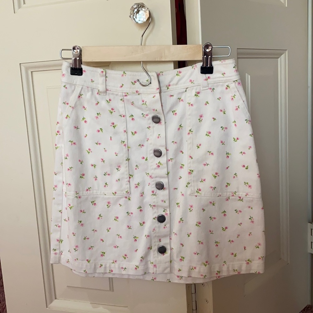 Floral Spring Jean Skirt